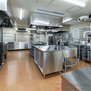 Custom-Cut Steel Tiles, Cabinetry Handles, and Appliances