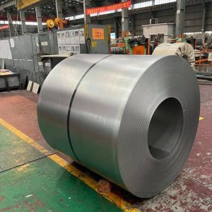 HSLA steel coils with blue mill scale, ready for processing