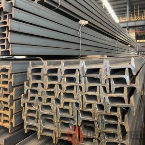 Steel I-beams showing characteristic I-shaped cross section