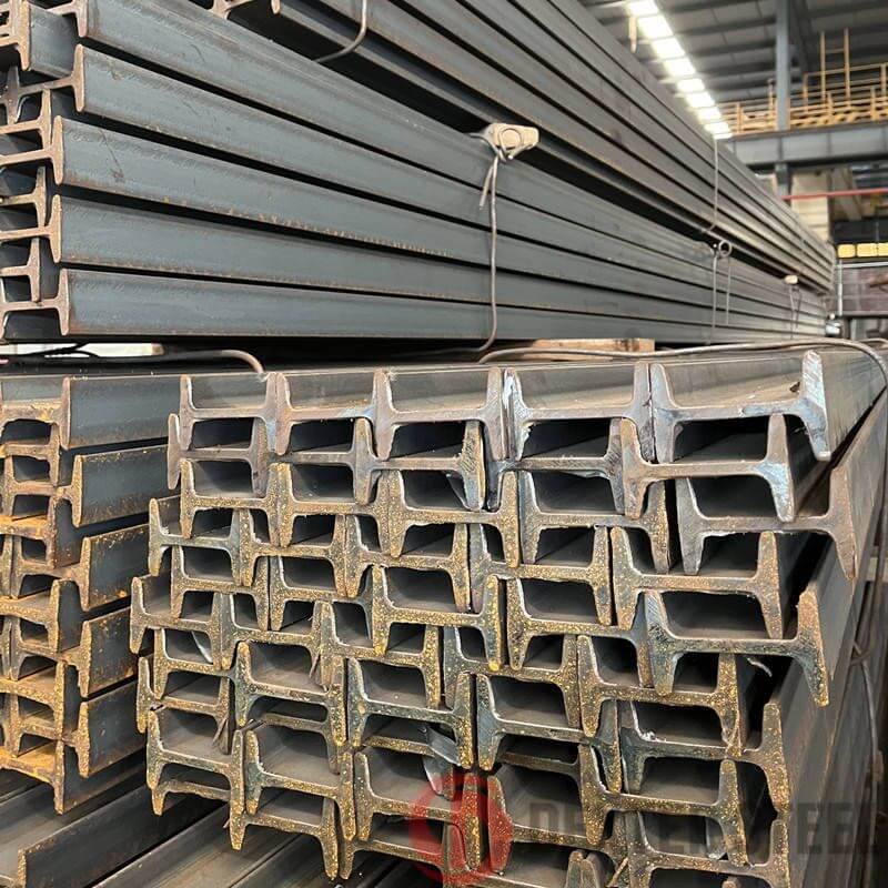 Steel I-beams showing characteristic I-shaped cross section