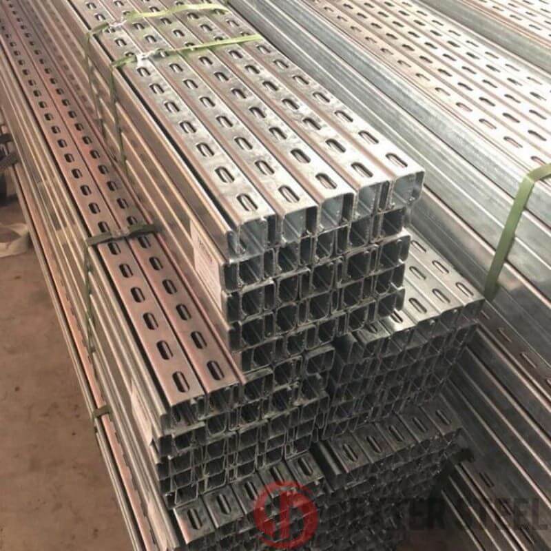 Slotted channel steel with regular punched holes