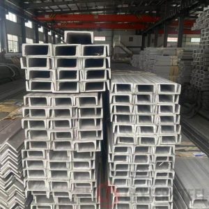 Stainless steel channels with polished finish, corrosion resistant