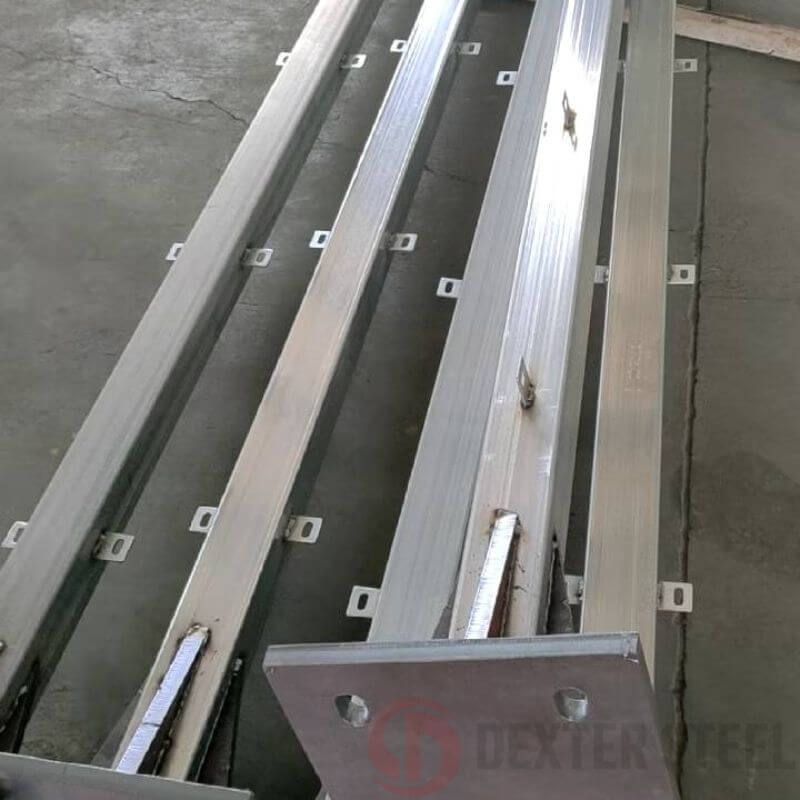 Stainless steel columns with polished finish, architectural and structural use